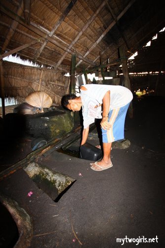 Salt Making at Kusamba - collecting filtered sea water